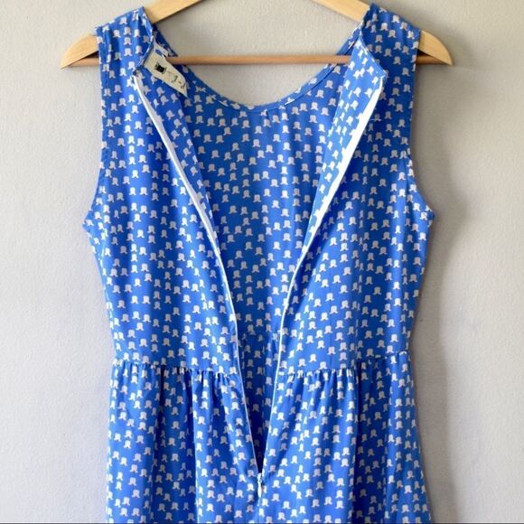 NEEDLE & THREAD Dress, Blue & White, Size Small - Picture 6 of 9